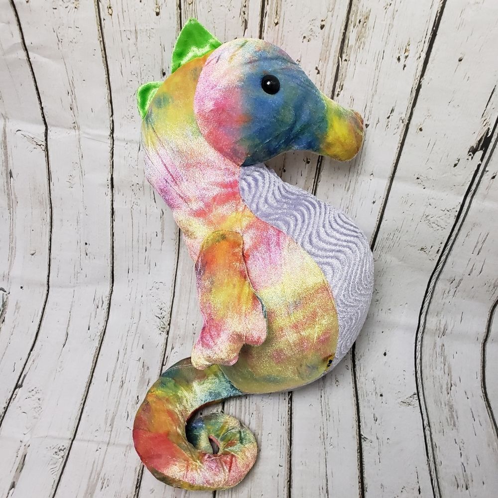 Build-A-Bear Splish Splash Seahorse Tie-Dye Rainbow Plush Soft BAB under the sea - Picture 11 of 13